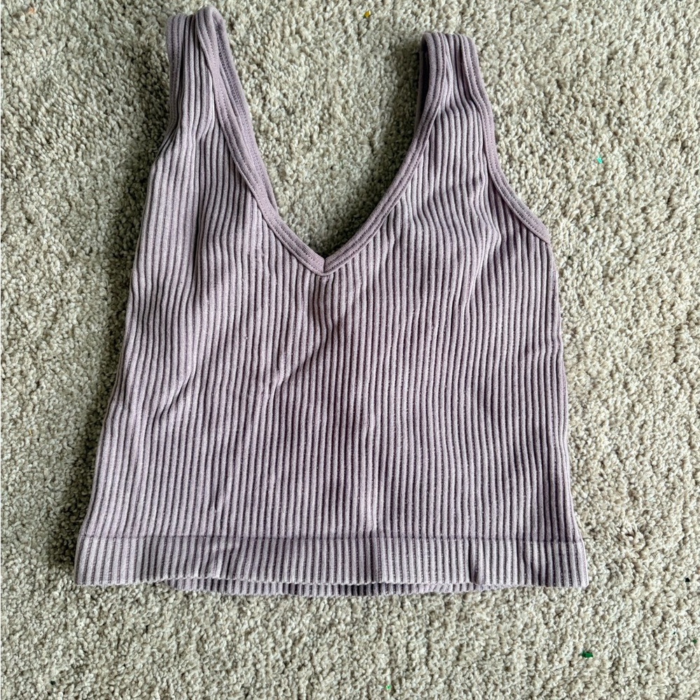 Ribbed V-Neck Tank Top